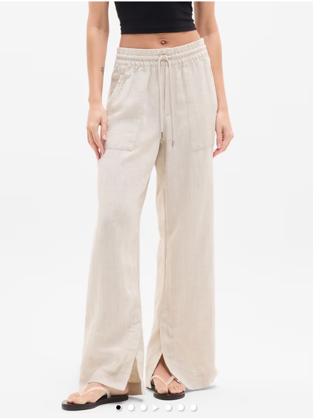 Athletea Retreat Linen High Rise Wide Leg Pant